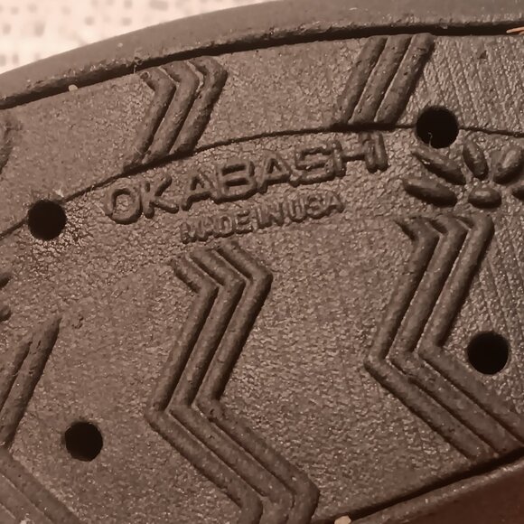 Okabashi women's black low wedge heel flip flops Made in USA sz L / 9.5 - 10.5 - Picture 11 of 11